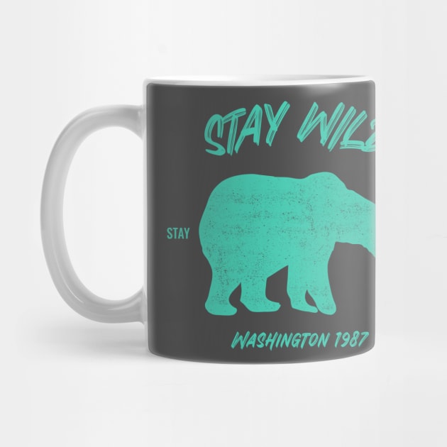 Stay Wild Washington State Bear by Tip Top Tee's